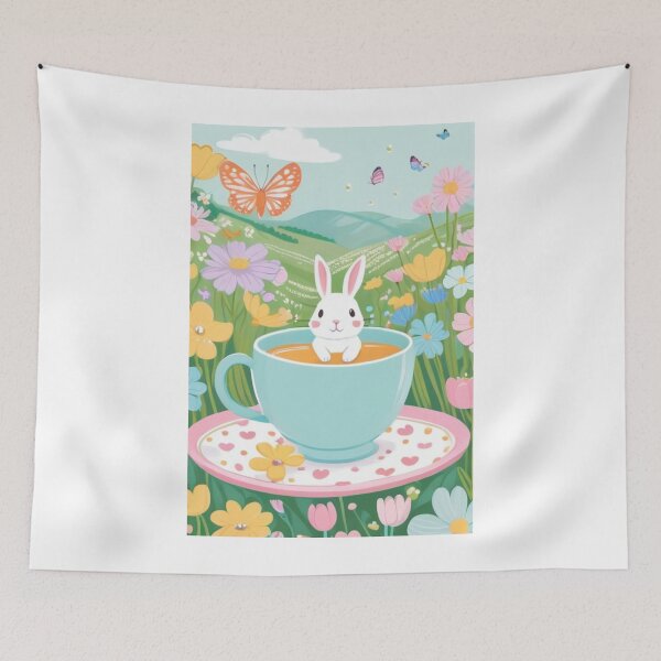 Item preview, Illustration - Rabbit in a Teacup, Pastel Imaginary World designed and sold by AnimeShin.