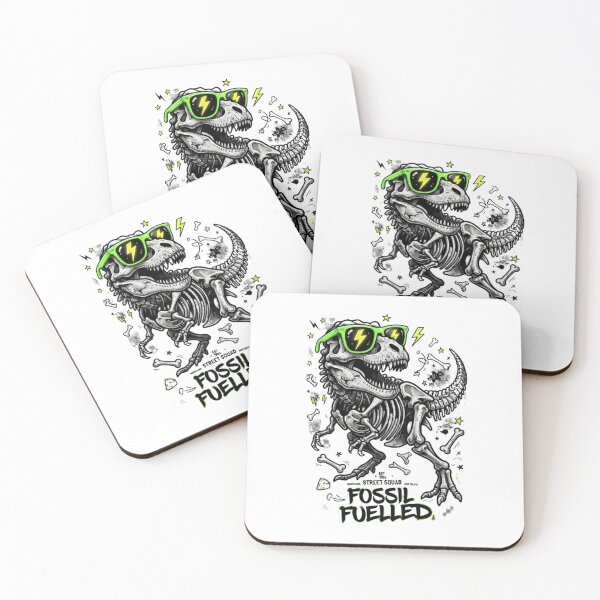 Item preview, Dinosaur Skeleton Collage – Neon Sunglasses T‑Rex Tee designed and sold by Artify24.