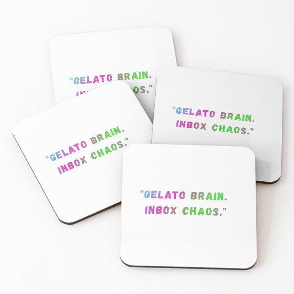 Item preview, Gelato Brain Inbox Chaos Funny Holographic Text Sticker designed and sold by Ramona-Gliga.