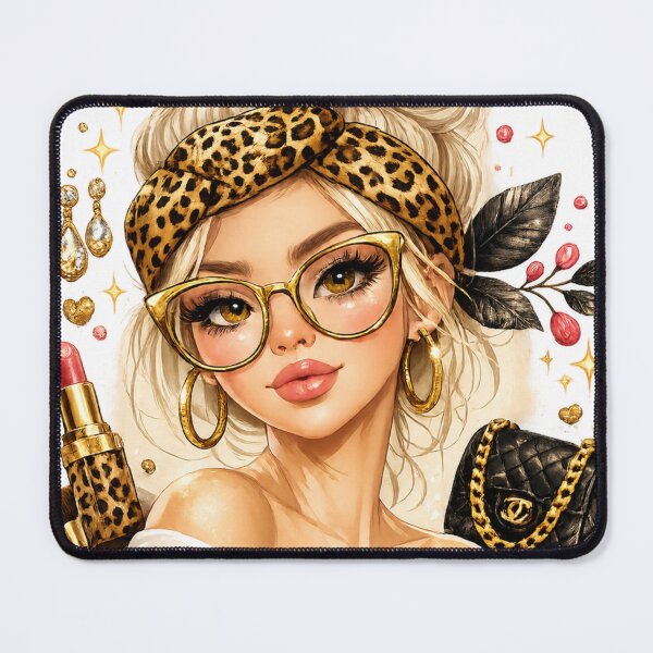 Item preview, Glam Fashion Girl Leopard Print Clipart Design designed and sold by ⭐ AURA STUDIO.