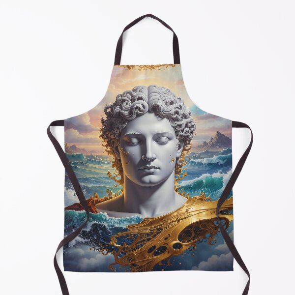 Item preview, Majestic Renaissance Marble Man Amidst Golden Oceanic Waves designed and sold by ToxicInkArt.
