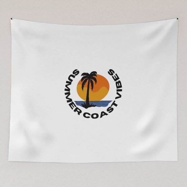 Item preview, Summer Coast Vibes Retro Sunset Palm Tree Circular Logo designed and sold by Frafri92.