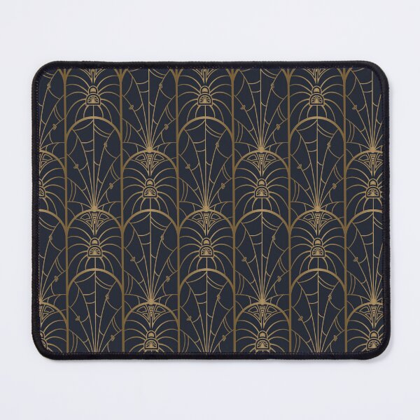 Item preview, Art Deco Spiders Pattern in Charcoal Black and Antique Gold designed and sold by Doodle Finch Designs.