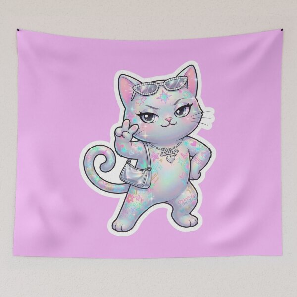 Item preview, Cool Y2K Aesthetic Cat Vibe Streetwear Style designed and sold by Iampoji.