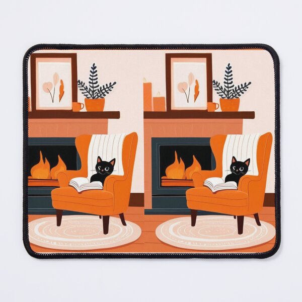 Item preview, Illustration - Reading Cat, Cosy Autumn Ambiance designed and sold by AnimeShin.