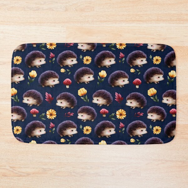 Item preview, Woodland Hedgehog And Yellow Flower Pattern designed and sold by igraphixart.