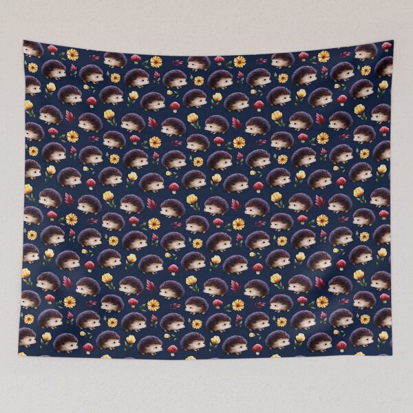Item preview, Woodland Hedgehog And Yellow Flower Pattern designed and sold by igraphixart.