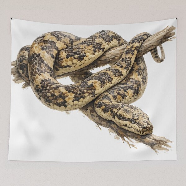 Item preview, Carpet Python Watercolour Illustration designed and sold by Jaruart.