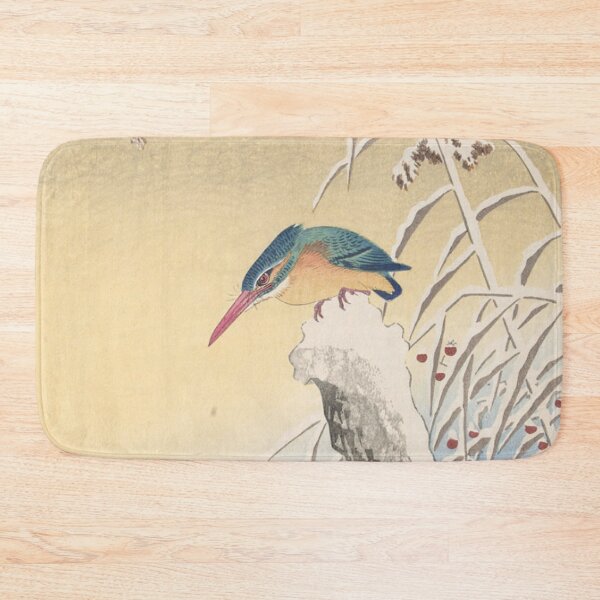 Item preview, Vintage Japanese Woodblock Print Kingfisher bird in the Snow Kacho-e designed and sold by vekotpu.