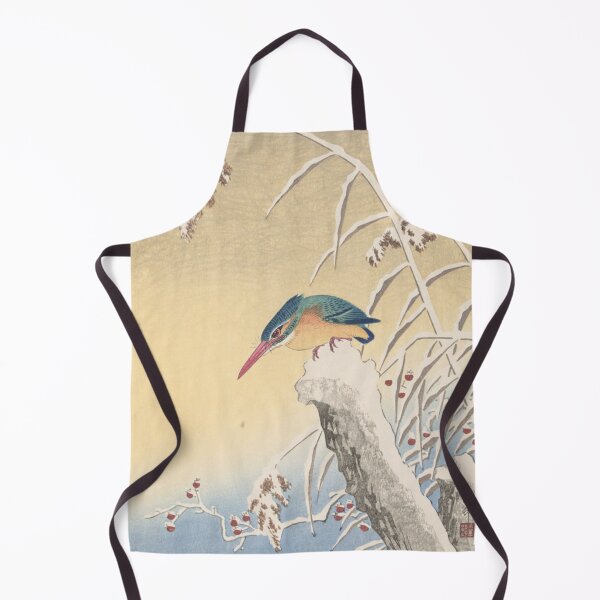 Item preview, Vintage Japanese Woodblock Print Kingfisher bird in the Snow Kacho-e designed and sold by vekotpu.