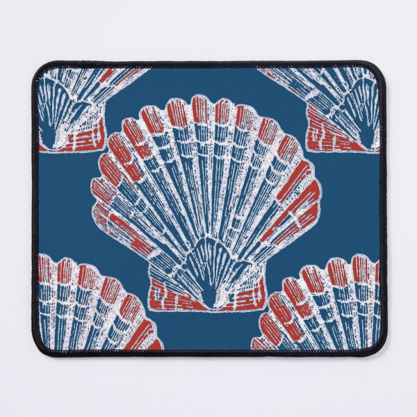 Item preview, Retro red white & blue scallops designed and sold by Anne Londez Studio.