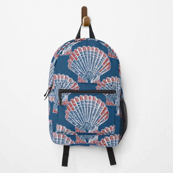 Item preview, Retro red white & blue scallops designed and sold by Anne Londez Studio.