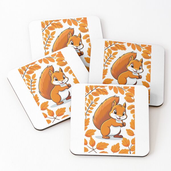 Item preview, Illustration - Red Squirrel with Acorn, Warm Autumn Atmosphere designed and sold by AnimeShin.