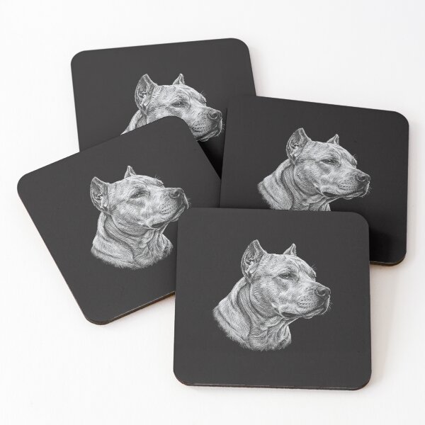 Item preview, American Pit Bull Terrier Chalk Sketch Dog Portrait designed and sold by Exquisite Design Studio „Paculówka”.