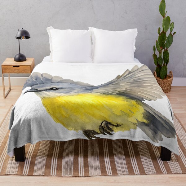 Item preview, Eastern Yellow Robin in Flight — Watercolour designed and sold by Jaruart.