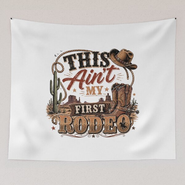 Item preview, This Ain’t My First Rodeo Vintage Cowboy Design – Western Retro Rodeo T-Shirt & Sticker designed and sold by Artimax-Studio.