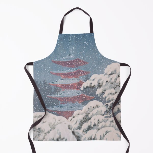 Item preview, Five Story Pagoda at Nikko in Snow by Koitsu Tsuchiya 1930 Japanese Woodblock Print designed and sold by vekotpu.