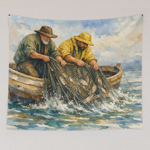 Item preview, Fishermen on the open sea designed and sold by Sigtrix.