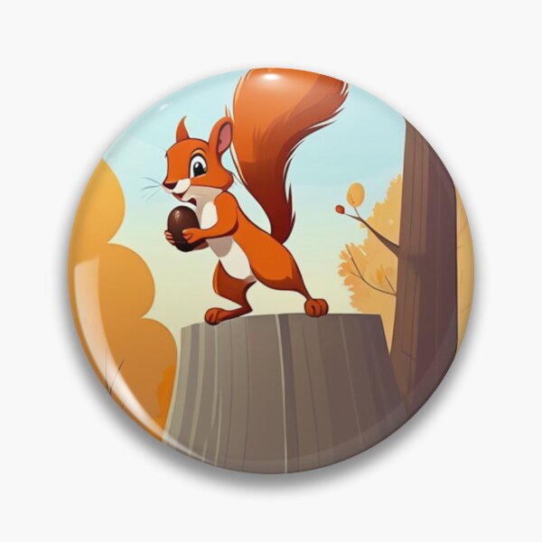 Item preview, Illustration - Red Squirrel, Childlike Autumnal Scene designed and sold by AnimeShin.