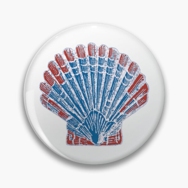 Item preview,  Retro red white & royal blue scallops  designed and sold by Anne Londez Studio.