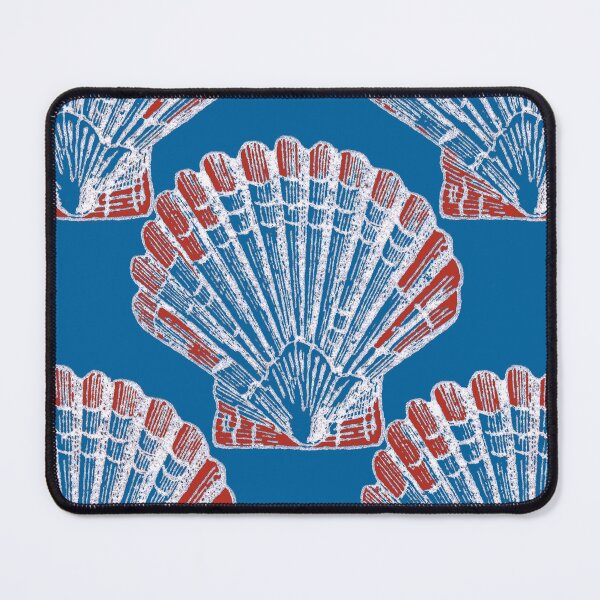 Item preview, Retro red white & royal blue scallops designed and sold by Anne Londez Studio.
