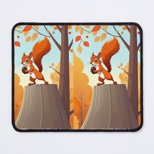 Item preview, Illustration - Red Squirrel, Childlike Autumnal Scene designed and sold by AnimeShin.