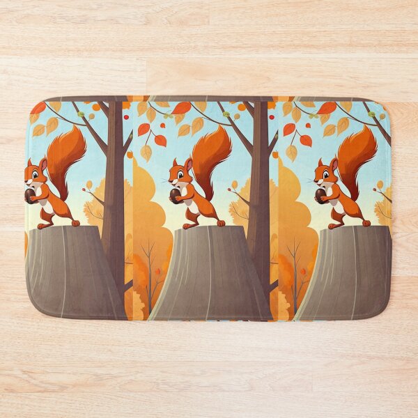 Item preview, Illustration - Red Squirrel, Childlike Autumnal Scene designed and sold by AnimeShin.