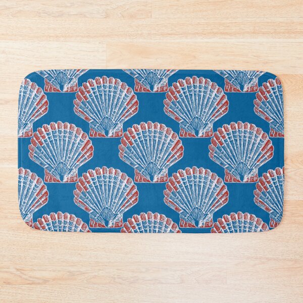 Item preview,  Retro red white & royal blue scallops  designed and sold by Anne Londez Studio.