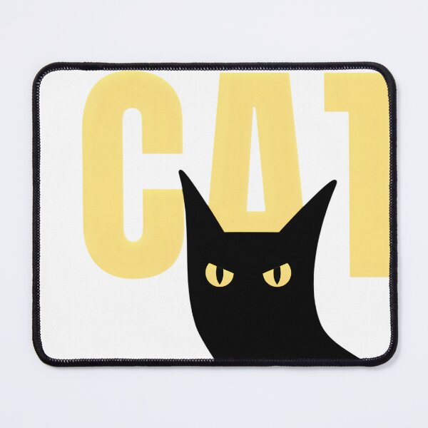 Item preview, Cool Black Cat Silhouette Yellow Typography Art designed and sold by ThunderRed.