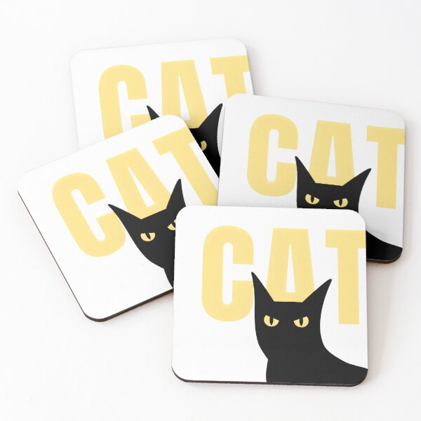 Item preview, Cool Black Cat Silhouette Yellow Typography Art designed and sold by ThunderRed.