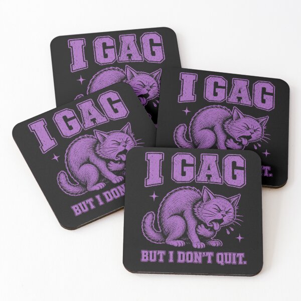 Item preview, I Gag But I Don’t Quit Funny Purple Cat designed and sold by MakmurMpxgo.