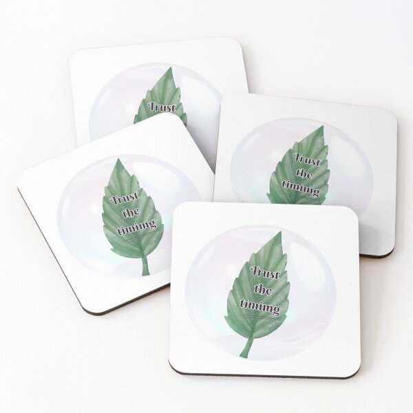Item preview, Trust the Timing Botanical Leaf Sticker – Inspirational Quote, Minimalist Nature Aesthetic, Positive Mindset Vinyl Decal designed and sold by Pandey14.