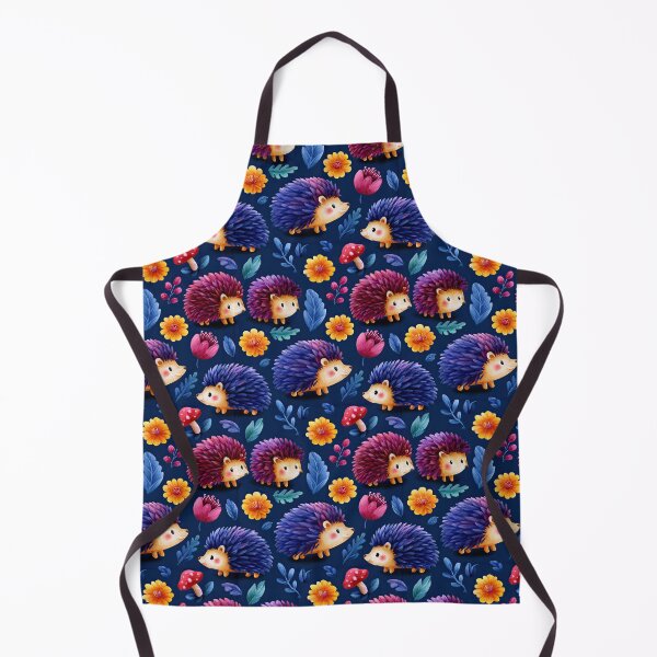 Item preview, Vibrant Purple Hedgehog Floral Seamless Pattern designed and sold by igraphixart.