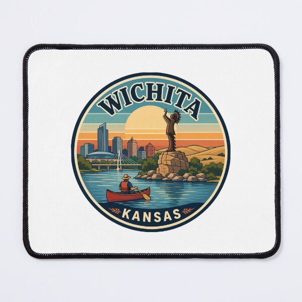 Item preview, Wichita Kansas: Canoe River Scene, Keeper of the Plains designed and sold by CircinusStore.