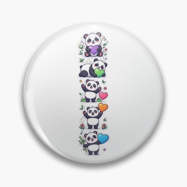 Item preview, Panda Heart Collage – Cute Cartoon Vertical Tee designed and sold by Artify24.