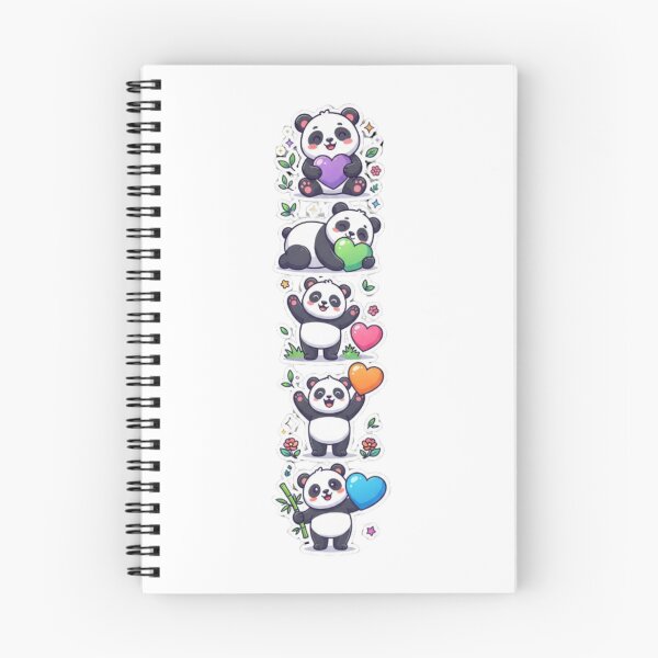 Item preview, Panda Heart Collage – Cute Cartoon Vertical Tee designed and sold by Artify24.