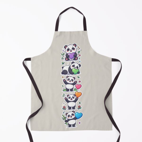 Item preview, Panda Heart Collage – Cute Cartoon Vertical Tee designed and sold by Artify24.