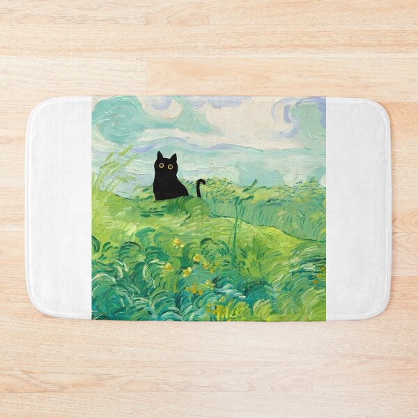 Item preview, Cute black cat in the green field designed and sold by PurrfectHome.