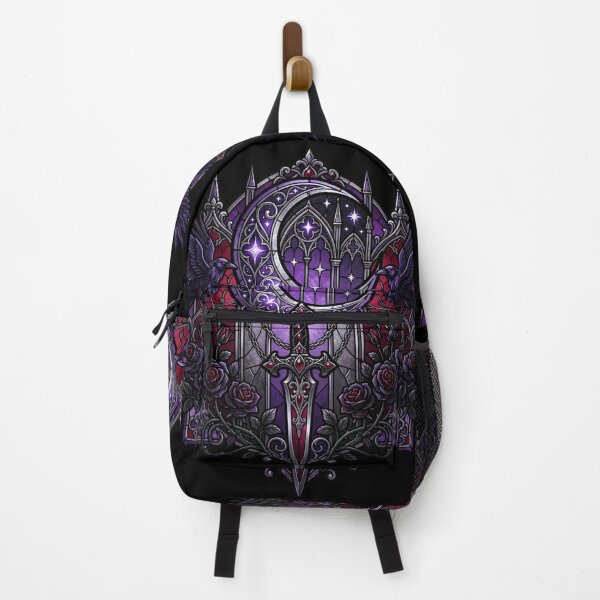 Item preview, Lunar Shield with Heraldic Ravens and Dagger — Gothic Stained Glass designed and sold by David Mateo ArtWorks.