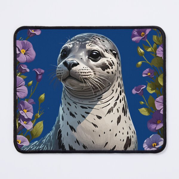 Item preview, Harbor Seal Coastal Mammal Surrounded By Viola Flowers designed and sold by taiche.