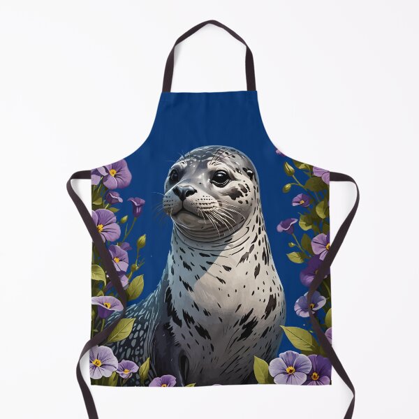 Item preview, Harbor Seal Coastal Mammal Surrounded By Viola Flowers designed and sold by taiche.