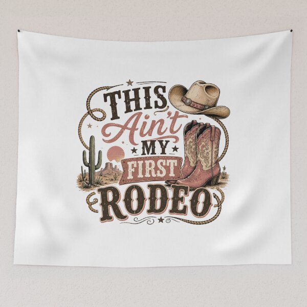 Item preview, This Ain’t My First Rodeo Vintage Cowboy Design – Western Retro Rodeo T-Shirt & Sticker designed and sold by Artimax-Studio.