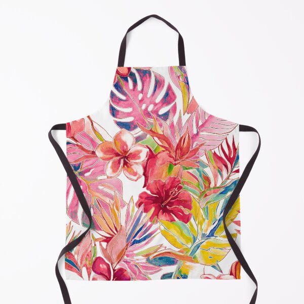 Item preview, Hawaiian Watercolor Floral n Foliage Red Hibiscus Monstera designed and sold by PixDezines.