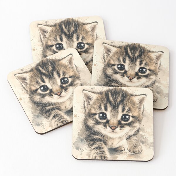 Item preview, Cute Kitten Art | Adorable Tabby Kitten Illustration | Cat Lover Wall Decor designed and sold by AbstractAuraArt.