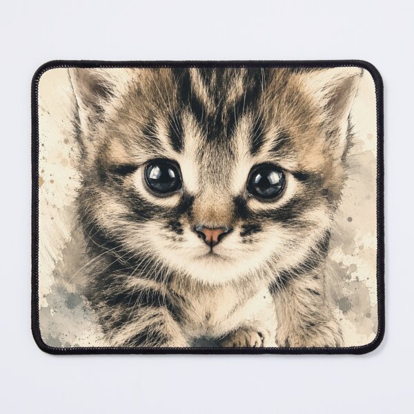 Item preview, Cute Kitten Art | Adorable Tabby Kitten Illustration | Cat Lover Wall Decor designed and sold by AbstractAuraArt.