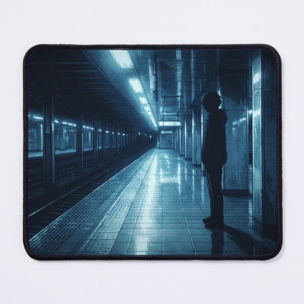 Item preview, Lonely Anime Boy at Neon Subway Station designed and sold by DopeVibeStuff.