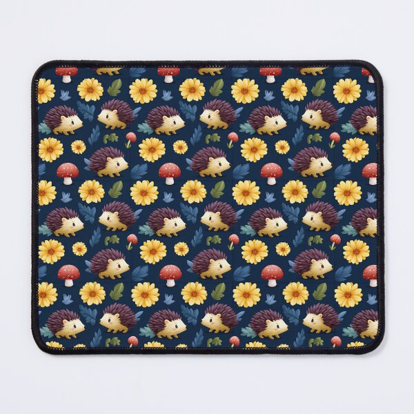 Item preview, Cute Hedgehog And Flower Pattern Background designed and sold by igraphixart.