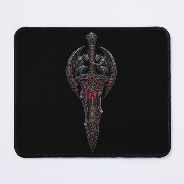 Item preview, Gothic Dagger with Guardian Gargoyles — Stained Glass Blade designed and sold by David Mateo ArtWorks.