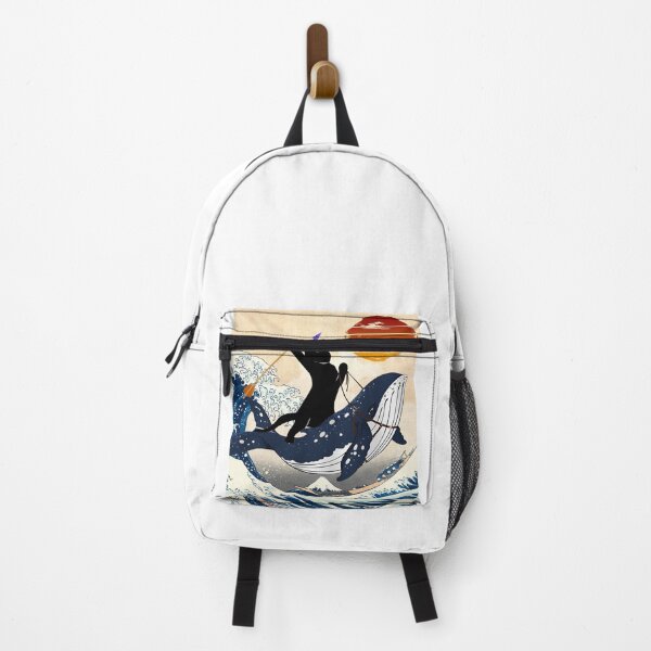 Item preview, Brave Black Cat Holding Trident Riding Whale in Ocean Wave designed and sold by PurrfectHome.