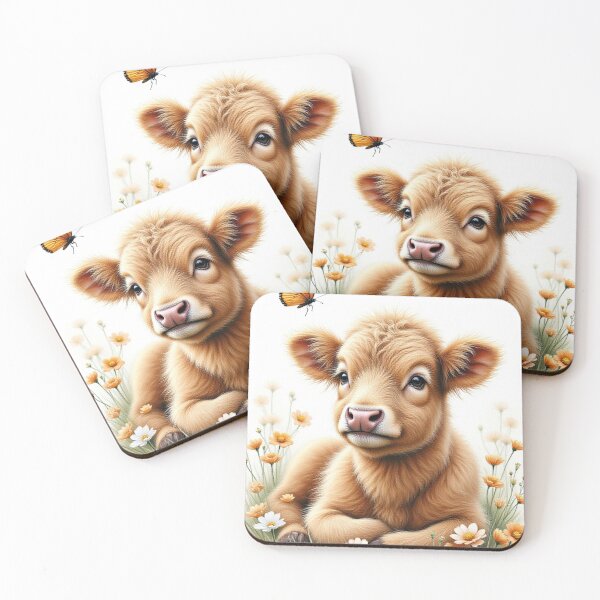 Item preview, Rustic Whimsy: Fluffy Highland Calf Canvas Art designed and sold by CodellCreations.